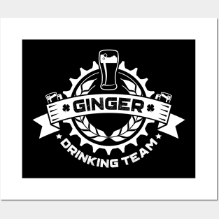 Ginger Drinking Team Irish St Patricks Day Posters and Art